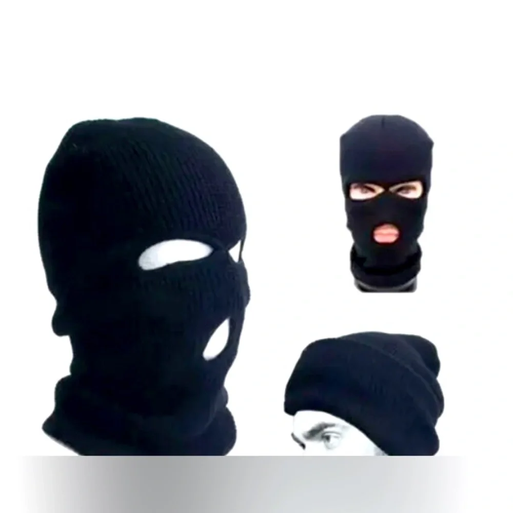 ATHLETECH Men’s/Women’s 3-Hole Ribbed Knit Full Face Mask/Ski Mask size OS NWT